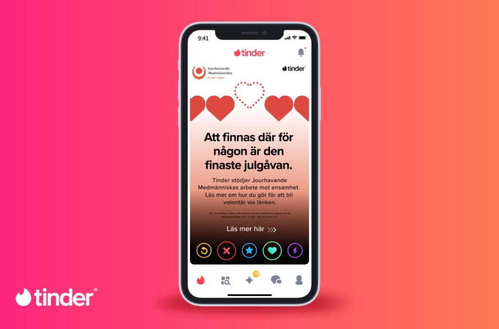 Tinder Launches Anti-Loneliness Campaign in Sweden